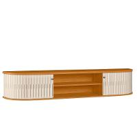 Rack Tv 75 Pol 183cm Bancada Suspenso Ripado Aurenzo Cinamomo-off White M20 - D'rossi - 6