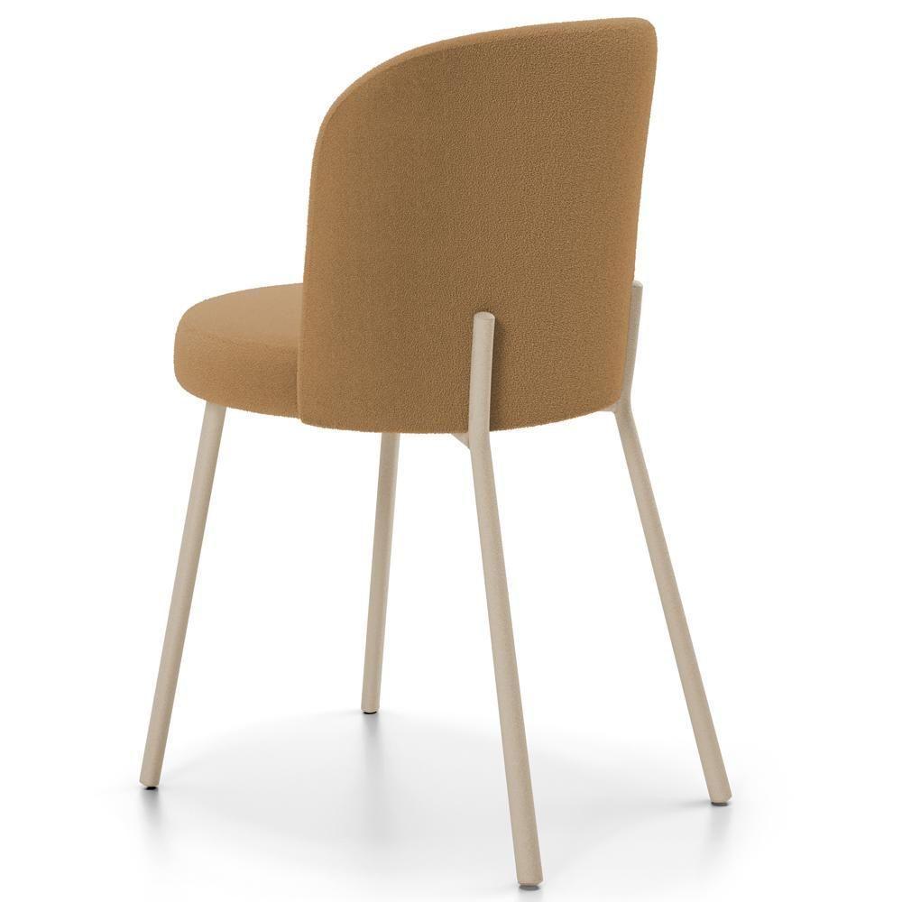 Kit 04 Cadeiras Para Sala De Jantar Cozinha Estofada Gavi Arena L02 Bouclê Mostarda - Lyam Decor - 7