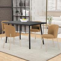 Kit 04 Cadeiras Para Sala De Jantar Cozinha Estofada Gavi Arena L02 Bouclê Mostarda - Lyam Decor - 2