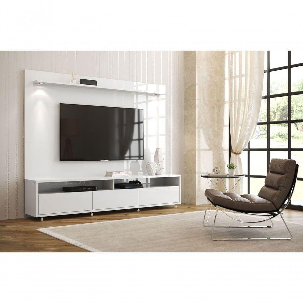 Rack Com Painel Aspen 1.8 Branco - Moveisaqui - 2