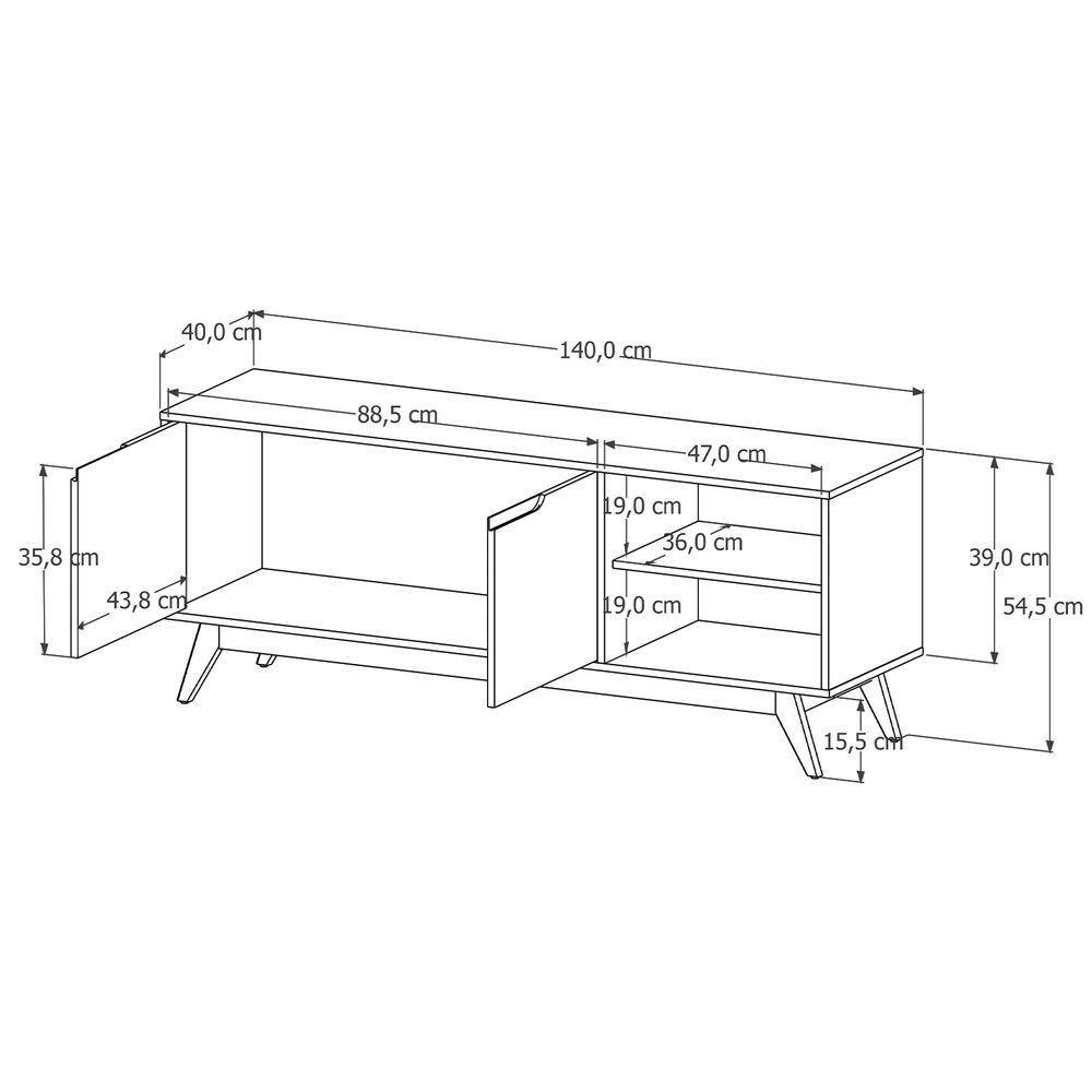 Rack Para Tv Jb Tucuma 1.4 Off White - Moveis Jb - 6