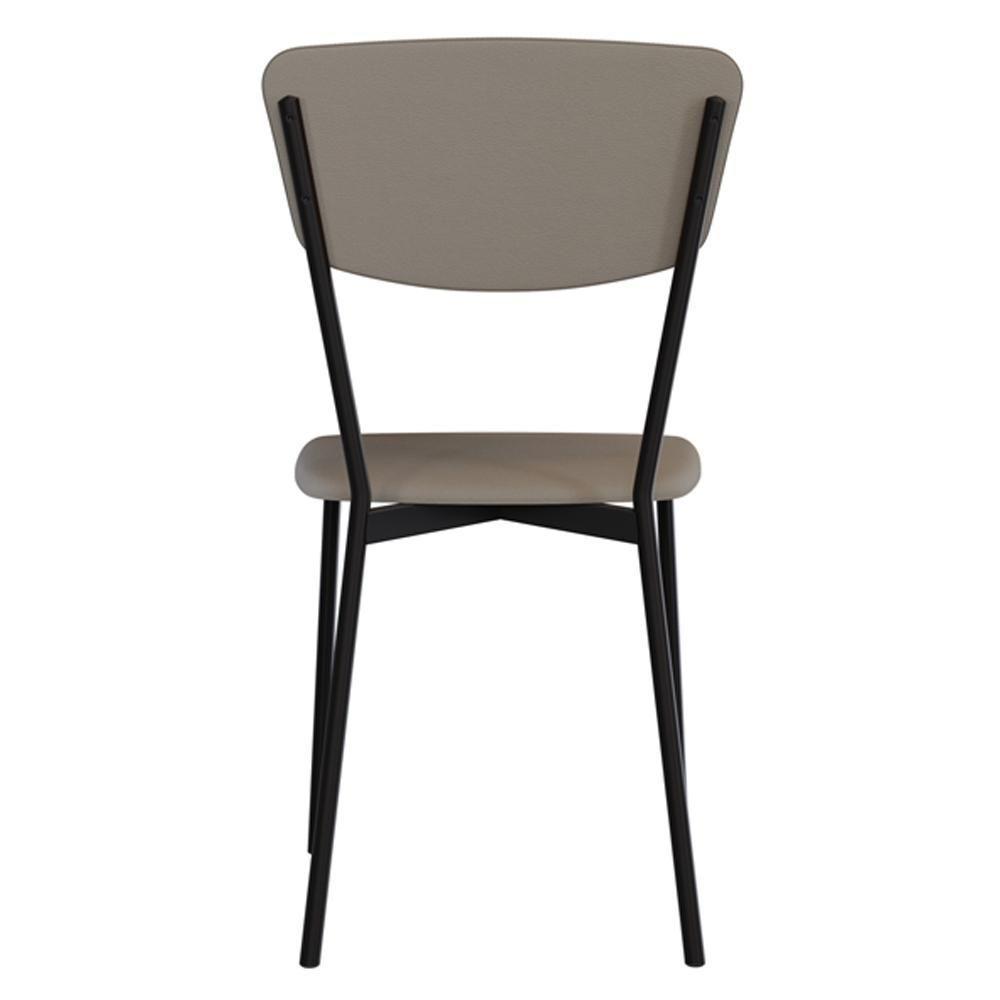 Kit 05 Cadeira Para Sala De Jantar Village Preto C01 Courino Cinza - Lyam Decor - 7