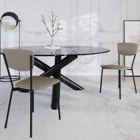 Kit 05 Cadeira Para Sala De Jantar Village Preto C01 Courino Cinza - Lyam Decor - 2