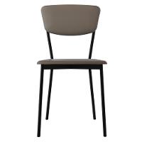 Kit 05 Cadeira Para Sala De Jantar Village Preto C01 Courino Cinza - Lyam Decor - 3