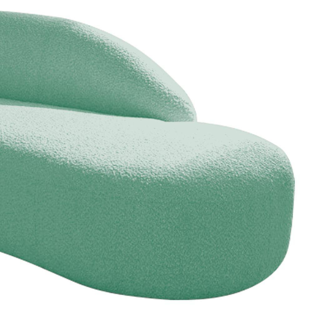 Divã Recamier Curvo Luna 160cm Lado Direito Suede - Adj Decor Cor Azul Tiffany - 8