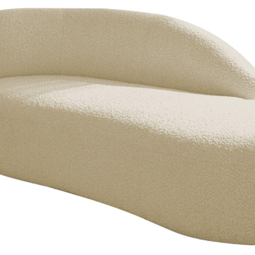 Divã Recamier Curvo Luna 140cm Lado Direito Suede - Adj Decor Cor Bege - 5