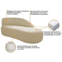 Divã Recamier Curvo Luna 140cm Lado Direito Suede - Adj Decor Cor Bege