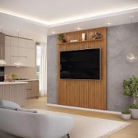 Painel Trento Ripado Para Tvs Até 65 Polegadas Freijó - 2