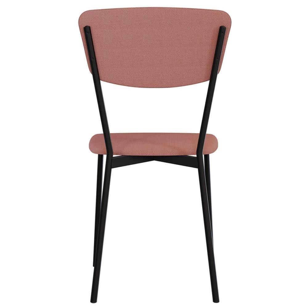 Kit 05 Cadeira Para Sala De Jantar Village Preto C01 Linho Rosê - Lyam Decor - 7
