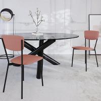 Kit 05 Cadeira Para Sala De Jantar Village Preto C01 Linho Rosê - Lyam Decor - 2