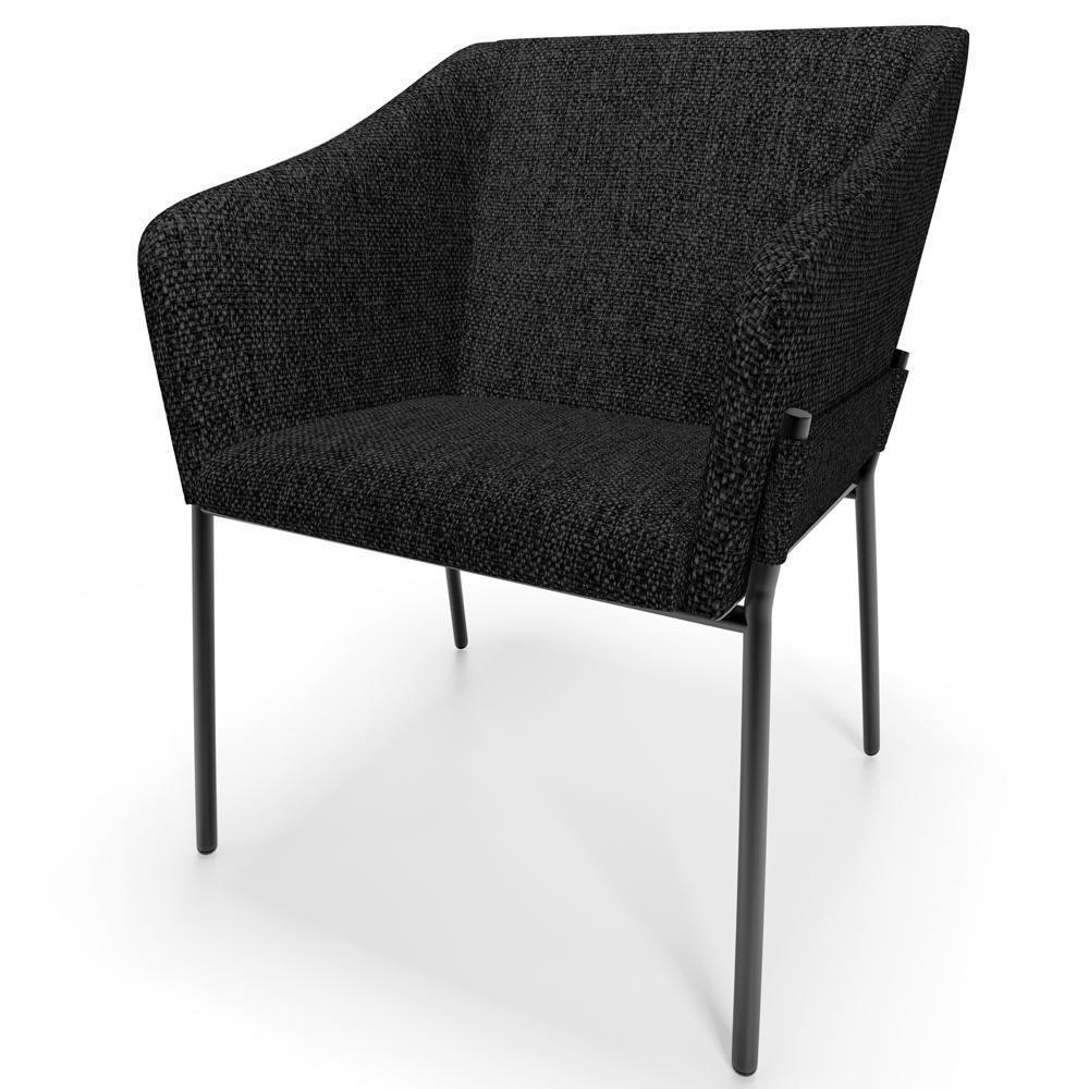 Kit 3 Cadeiras Para Sala De Jantar Estar Living Olívia L02 Linho Chumbo - Lyam Decor - 7