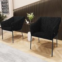 Kit 3 Cadeiras Para Sala De Jantar Estar Living Olívia L02 Linho Chumbo - Lyam Decor - 2