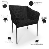 Kit 3 Cadeiras Para Sala De Jantar Estar Living Olívia L02 Linho Chumbo - Lyam Decor