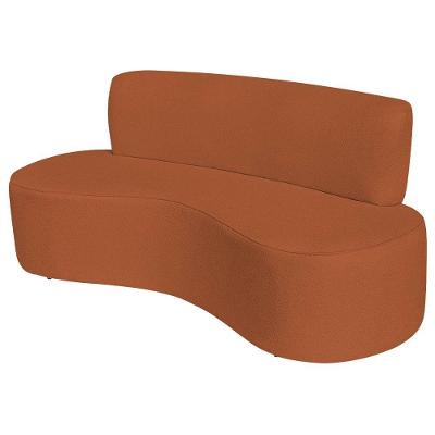 Sofá Curvo Orgânico Escritório Recepção 4 Lugares Amsterdã 200cm Suede Cor Terracota