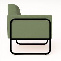 Poltrona Sala Industrial Alta Tubo Preto Elisa Bouclê D03 - D'rossi Cor Pistache - 2