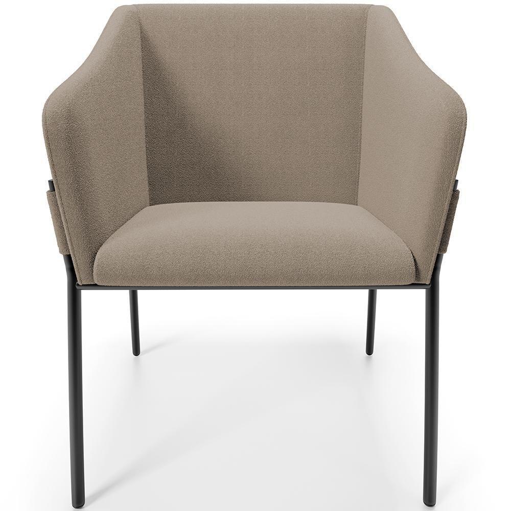 Cadeira Para Sala De Jantar Estar Living Olívia L02 Bouclê Bege - Lyam Decor - 6