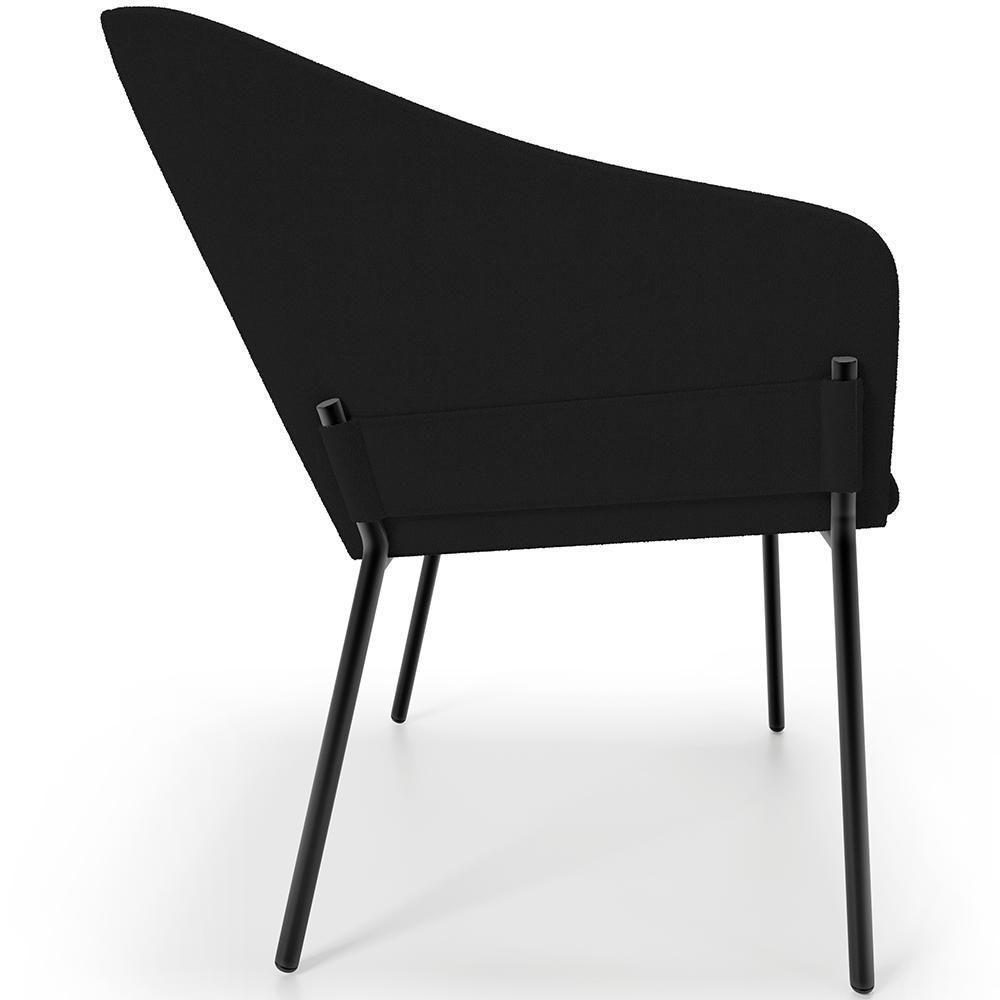 Cadeira Para Sala De Jantar Estar Living Olívia L02 Bouclê Preto - Lyam Decor - 3