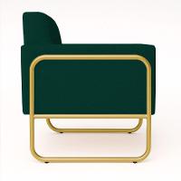 Poltrona Sala Industrial Alta Tubo Dourado Kit 2 Elisa Bouclê D03 - D'rossi Cor Verde - 7