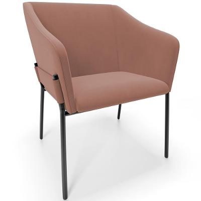 Cadeira Para Sala De Jantar Estar Living Olívia L02 Suede Rosê - Lyam Decor