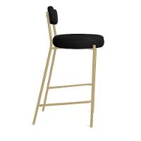 Banqueta Cozinha Alta Com Encosto Industrial Champanhe Kit 2 Londres Pu D03 - D'rossi Cor Preto - 6