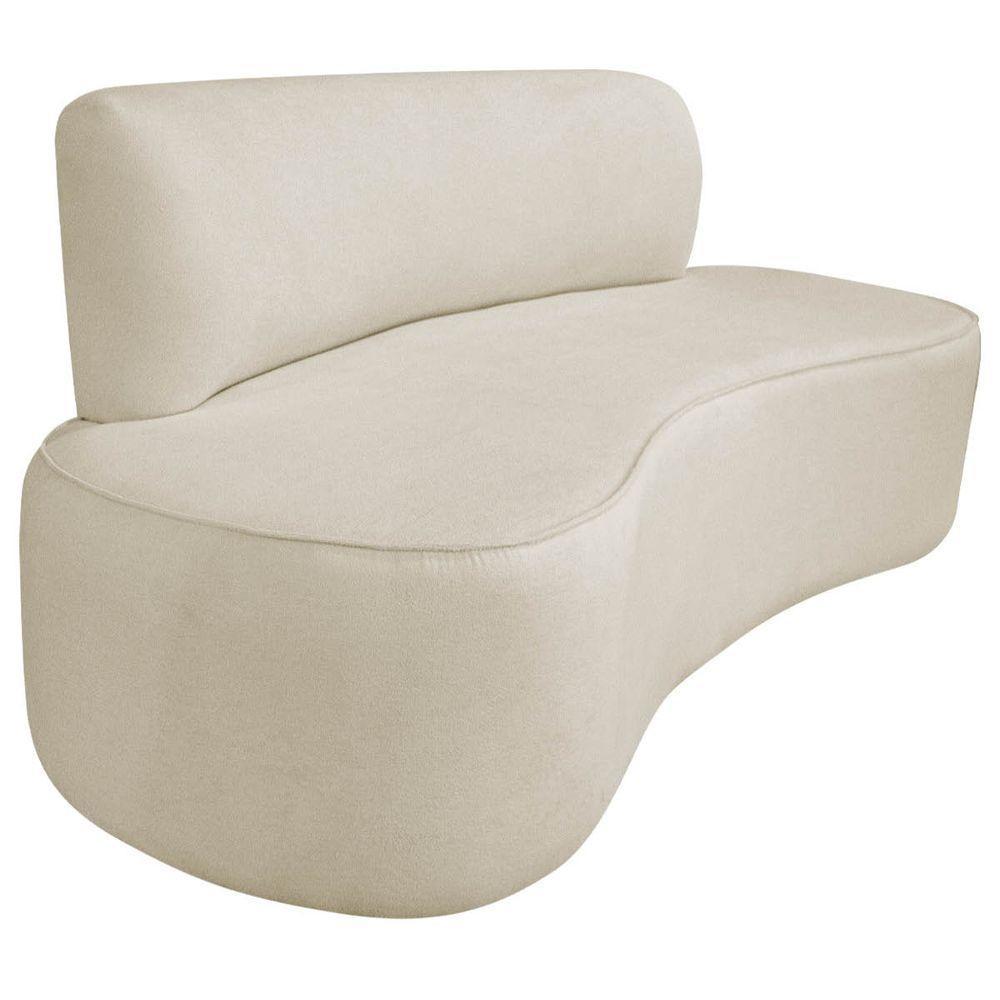 Kit Recamier Curvo Amsterdã 180cm E 2 Poltronas Amore Luxo Bouclé Cor Bege - 9