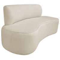 Kit Recamier Curvo Amsterdã 180cm E 2 Poltronas Amore Luxo Bouclé Cor Bege - 9