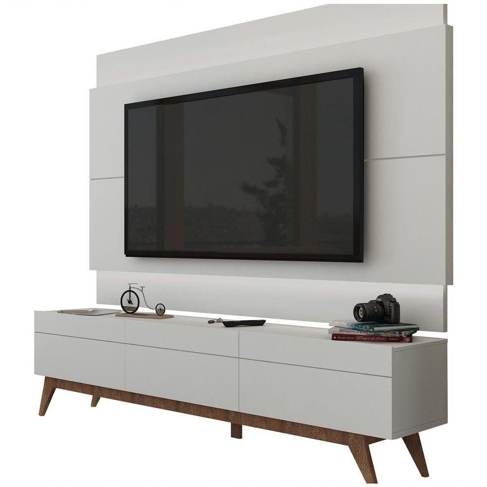 Rack Com Painel Para Tv 60 Polegadas Branco Classic 3g 2.2 Com Led - Imcal Móveis - 1