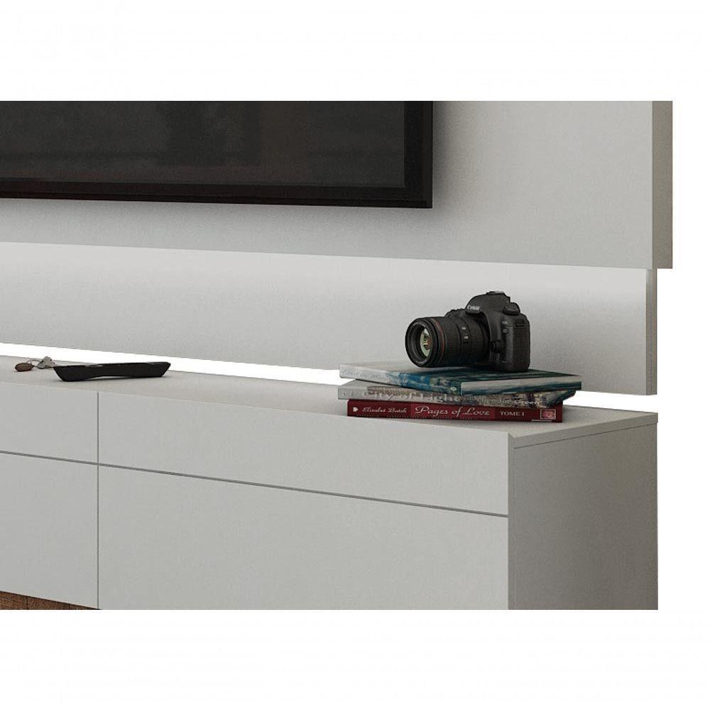 Rack Com Painel Para Tv 60 Polegadas Branco Classic 3g 2.2 Com Led - Imcal Móveis - 4