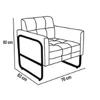 Poltrona Sala Industrial Alta Tubo Preto Elisa Sintético D03 - D'rossi Cor Grafite - 6