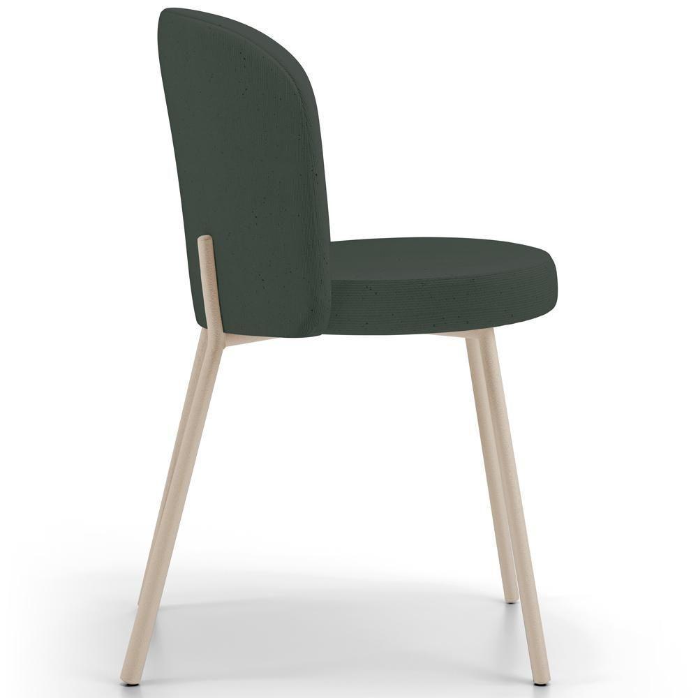 Kit 03 Cadeiras Para Sala De Jantar Cozinha Estofada Gavi Arena L02 Linho Verde Musgo - Lyam Decor - 6