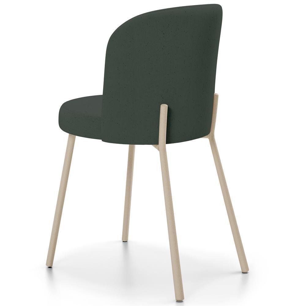 Kit 03 Cadeiras Para Sala De Jantar Cozinha Estofada Gavi Arena L02 Linho Verde Musgo - Lyam Decor - 7