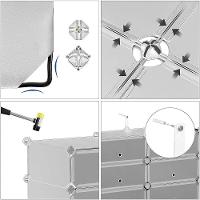 Sapateira Organizador 4 Portas Armario Guarda Roupa Brinquedos Portatil 4 Prateleiras Modular Infantil Adulto Praia Rosa - 6