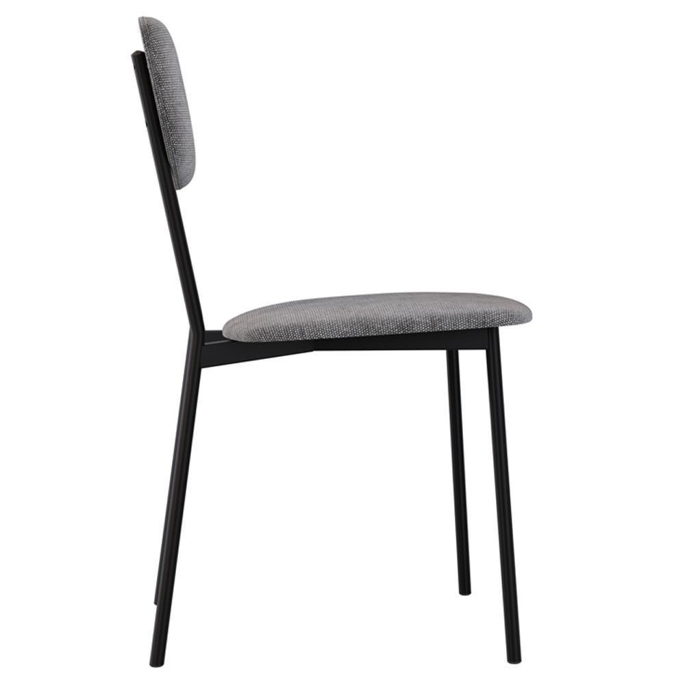 Kit 05 Cadeira Para Sala De Jantar Village Preto C01 Linho Prata - Lyam Decor - 6