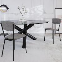 Kit 05 Cadeira Para Sala De Jantar Village Preto C01 Linho Prata - Lyam Decor - 2