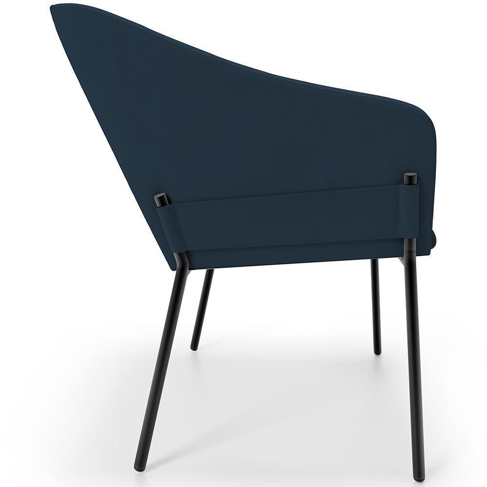 Kit 4 Cadeiras Para Sala De Jantar Estar Living Olívia L02 Suede Azul - Lyam Decor - 6