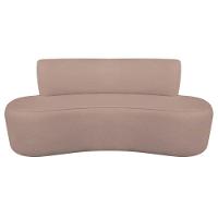 Kit Recamier Curvo Amsterdã 120cm E 2 Poltronas Amore Luxo Linho Cor Rosê - 7