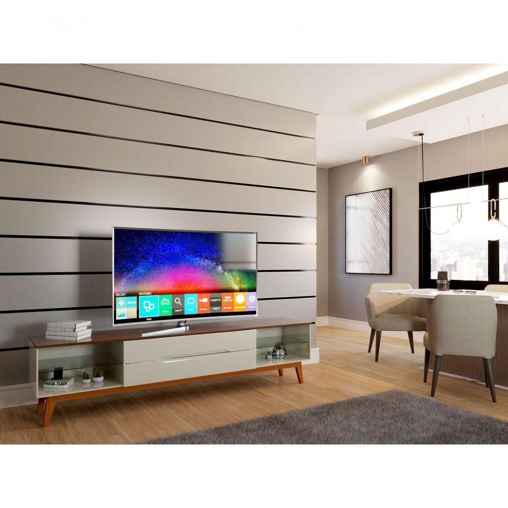 Rack Para Tv Limit 2.2 Off White Com Freijó - Moveisaqui - 2