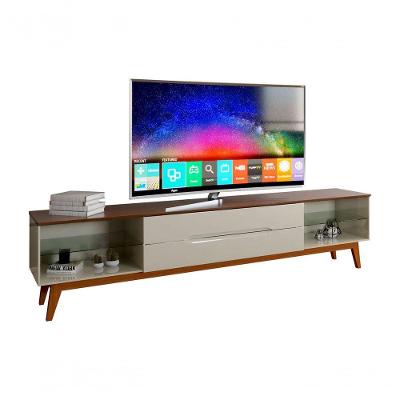 Rack Para Tv Limit 2.2 Off White Com Freijó - Moveisaqui