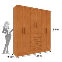 Roupeiro Arizona 6 Portas Tcil Cinamomo - 3