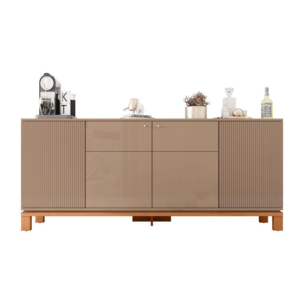 Aparador Buffet Sala De Estar 4 Portas 180cm Visari C01 - D'rossi Marrom-freijó - 2