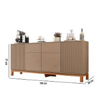 Aparador Buffet Sala De Estar 4 Portas 180cm Visari C01 - D'rossi Marrom-freijó - 3