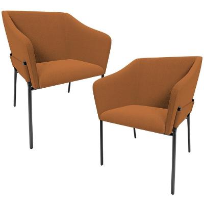 Kit 2 Cadeiras Para Sala De Jantar Estar Living Olívia L02 Bouclê Terracota - Lyam Decor