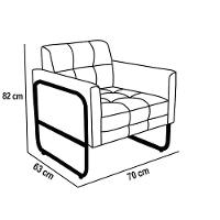 Poltrona Sala Industrial Alta Tubo Preto Elisa Veludo Bege D03 - D'rossi - 2