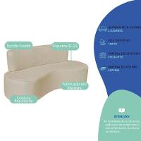 Sofá Curvo 2 Lugares Amsterdã 140cm Suede Cor Bege
