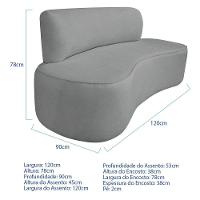 Kit Recamier Curvo Amsterdã 120cm E Poltrona Amore Luxo Bouclé Cor Cinza - 8
