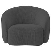 Kit Recamier Curvo Amsterdã 140cm E 2 Poltronas Amore Luxo Linho Cor Cinza Escuro - 10