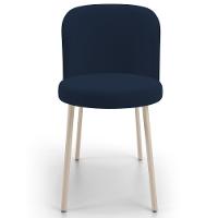 Kit 05 Cadeiras Para Sala De Jantar Cozinha Estofada Gavi Arena L02 Suede Azul Marinho - Lyam Decor - 3