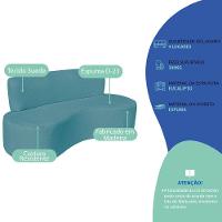 Sofá Curvo 4 Lugares Amsterdã 200cm Suede Cor Azul Turquesa