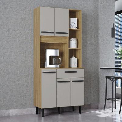 Cozinha Compacta 5 Portas 1 Gaveta Malu Poquema Damasco/off White