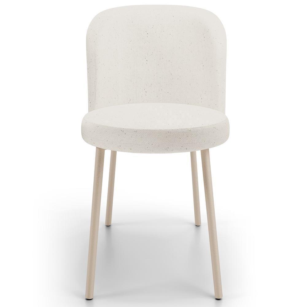 Kit 06 Cadeiras Para Sala De Jantar Cozinha Estofada Gavi Arena L02 Linho Bege - Lyam Decor - 3